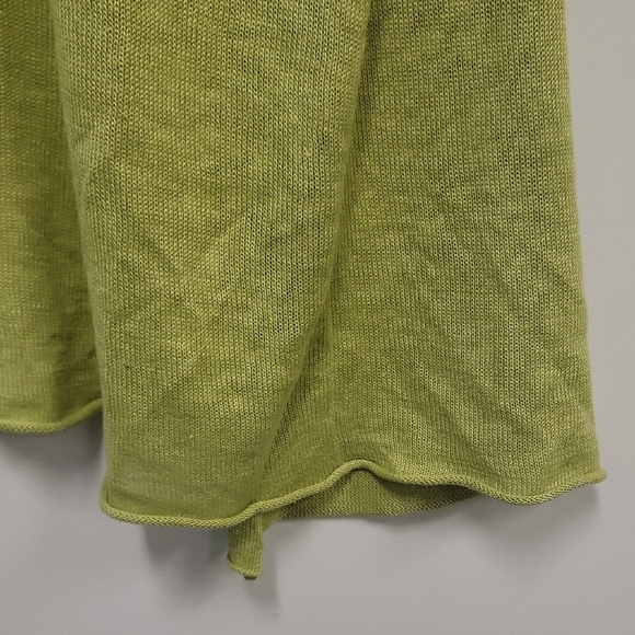 Eileen Fisher Chartruese Green Knit Linen Sweater - Picture 11 of 15